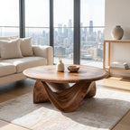 Sculptural Round Coffee Table For Holiday Decor