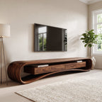 Modern Luxury Curved Media Console For Living Room