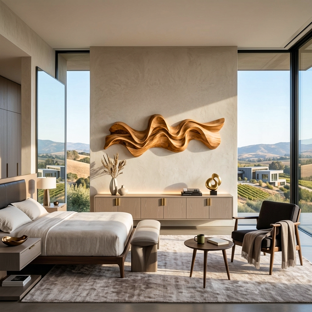 Modern Wavy Wall Art Sculpture For Living Room