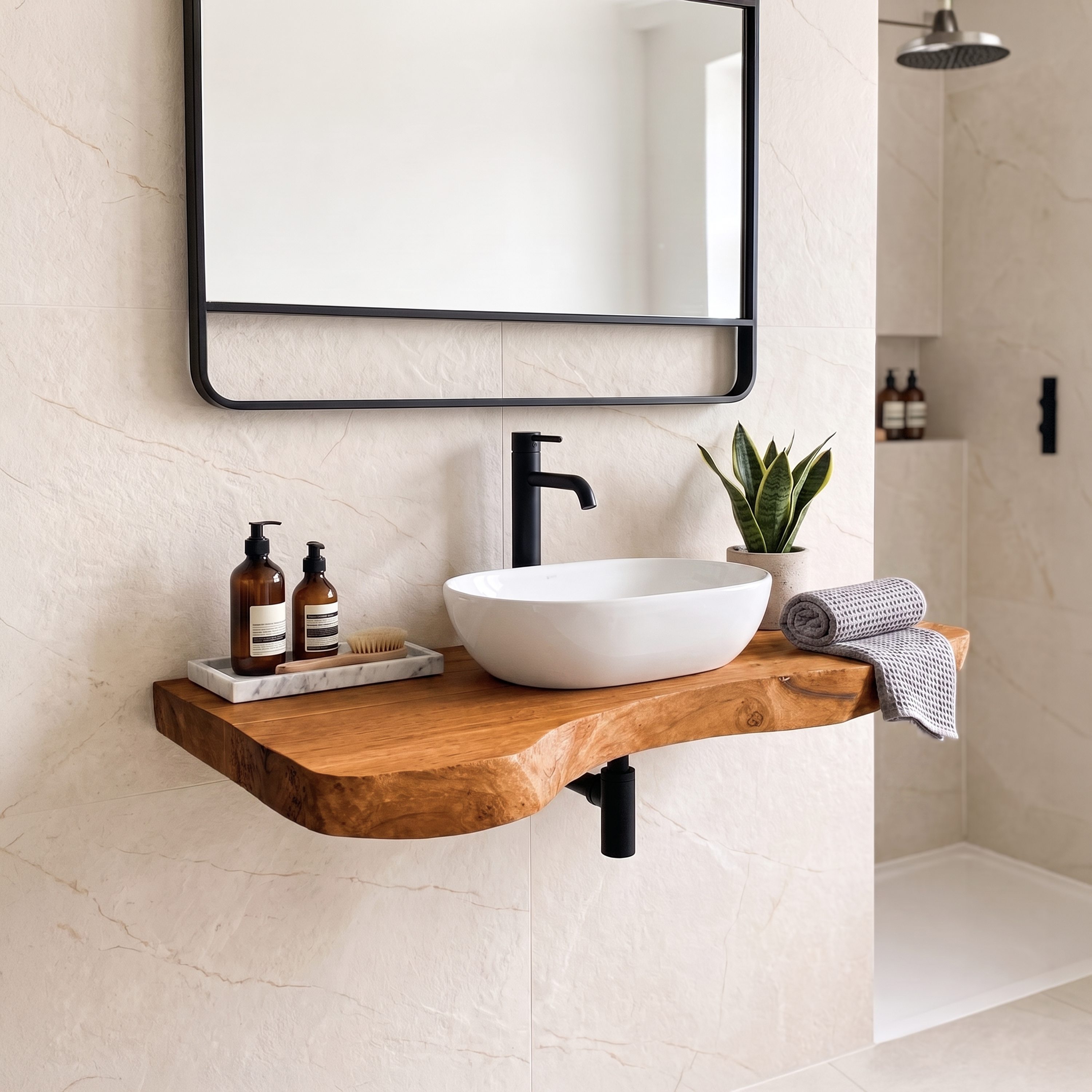 Rustic Live Edge Vanity For Modern Bathroom Designs