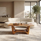 Handcrafted Solid Wood Low Coffee Table For Living Roomdecor