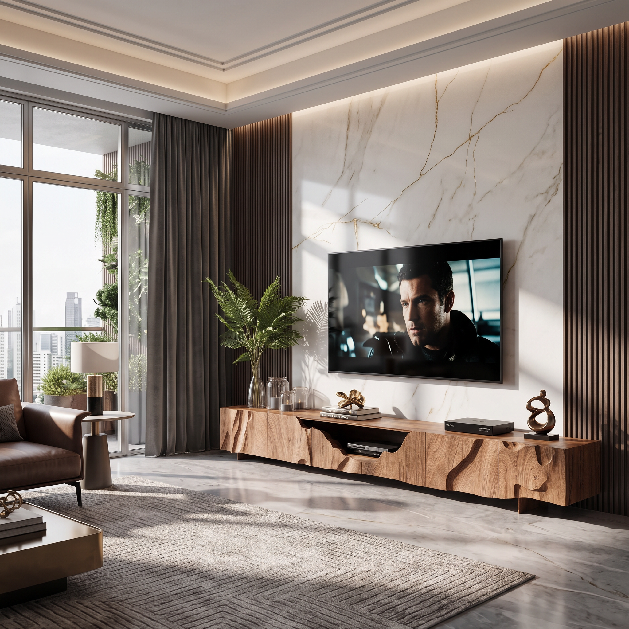 Rustic Handcrafted TV Cabinet For Home Decor