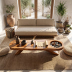 Farmhouse Solid Wood Coffee Table For Living Room And Entryway Design