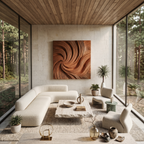 Modern Wall Art Panel With Wave Design For Living Room