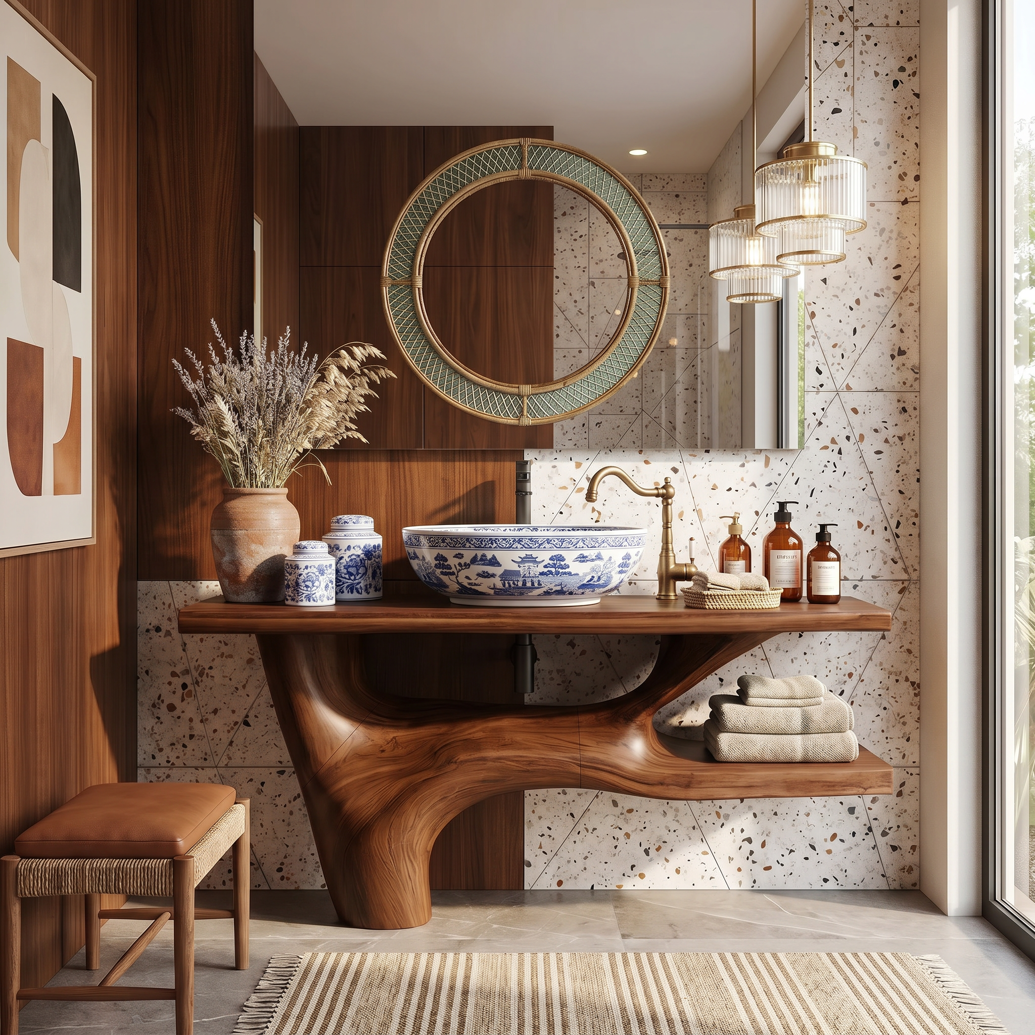 Handcrafted Solid Wood Vanity For Natural Interiors