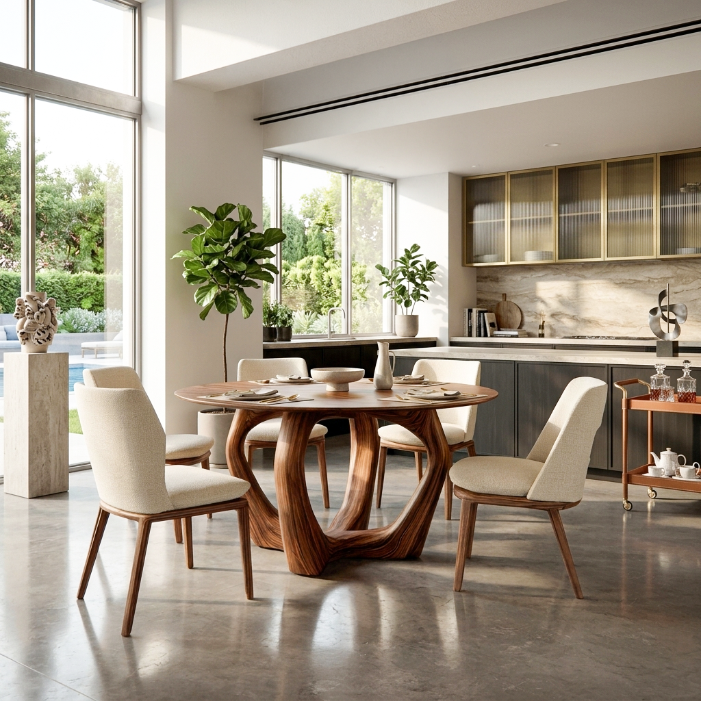 Elegant Round Dining Table For Minimalist Modern Interior