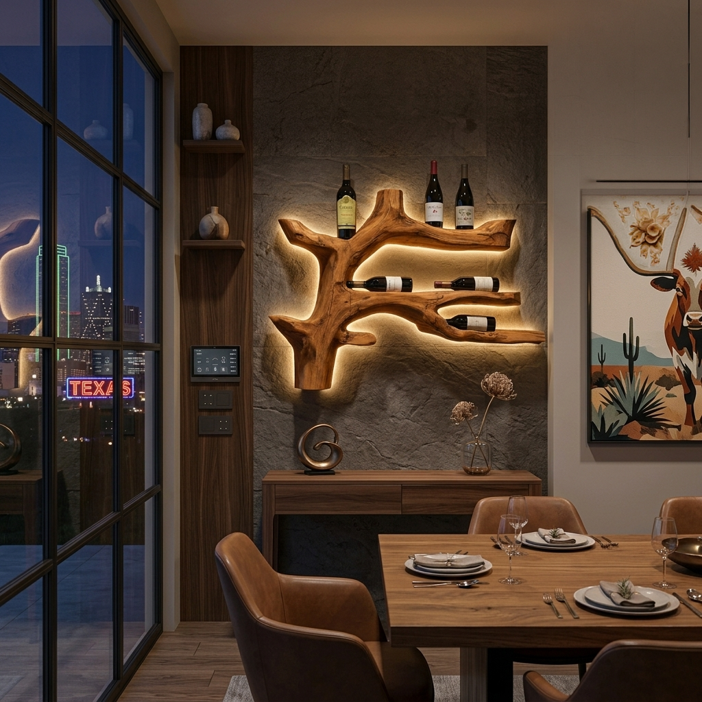 Modern Branch Wine Bottle Holder Wall Mount For Dining Wall Decor