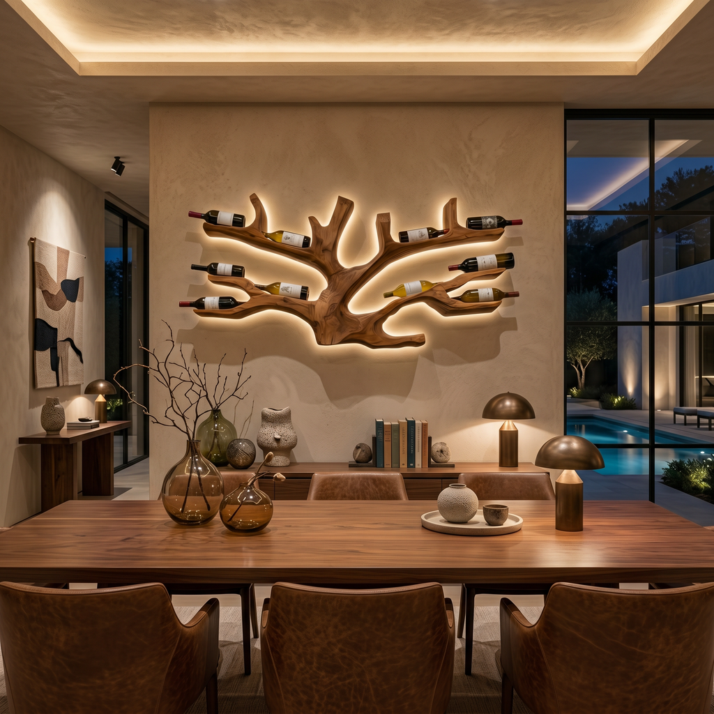Artistic Wine Bottle Holder Wall Rack For Home Bar