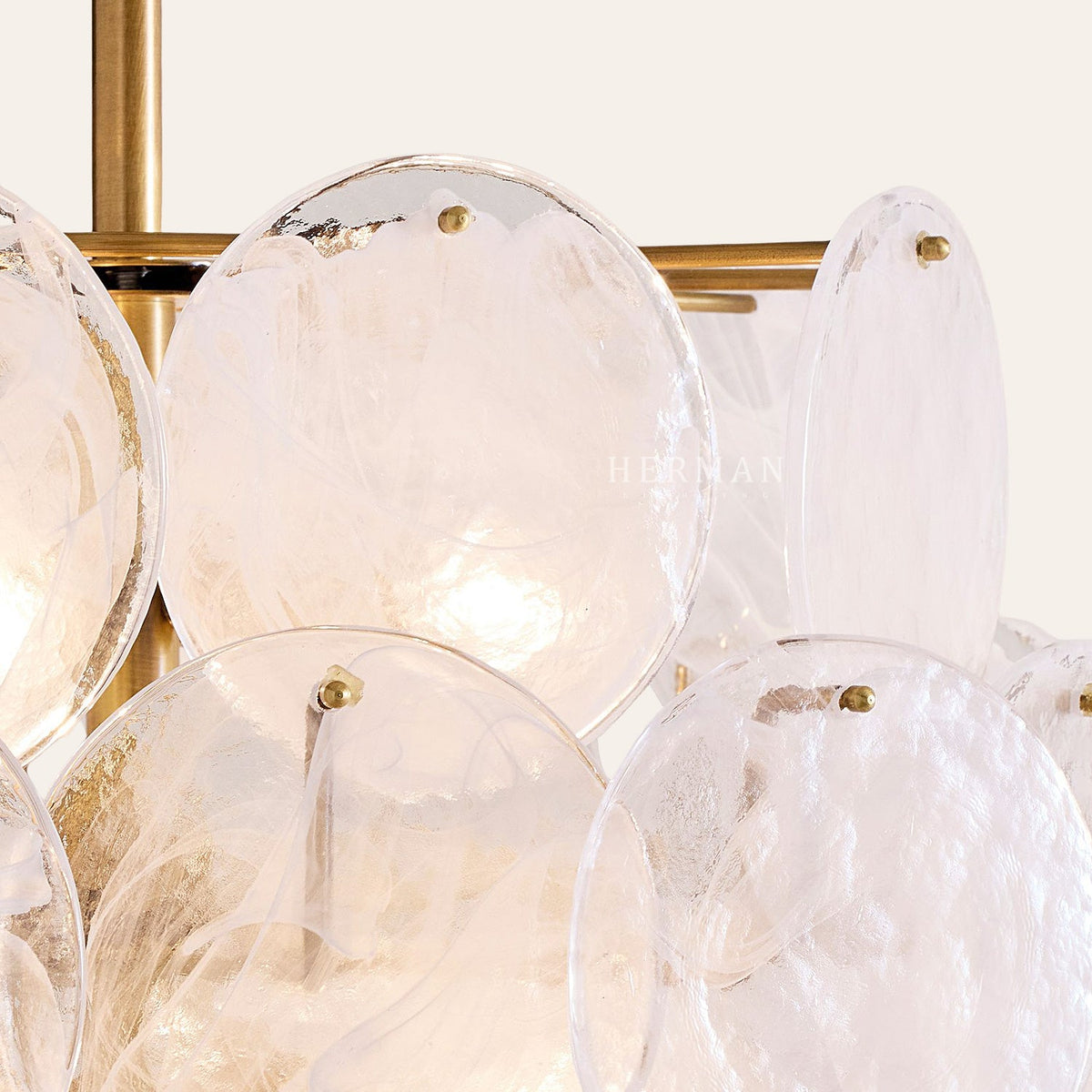 Riviera Glass Disc Chandelier 26"