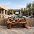 Farmhouse Wooden Bench For Weather Resistant Patio Decor