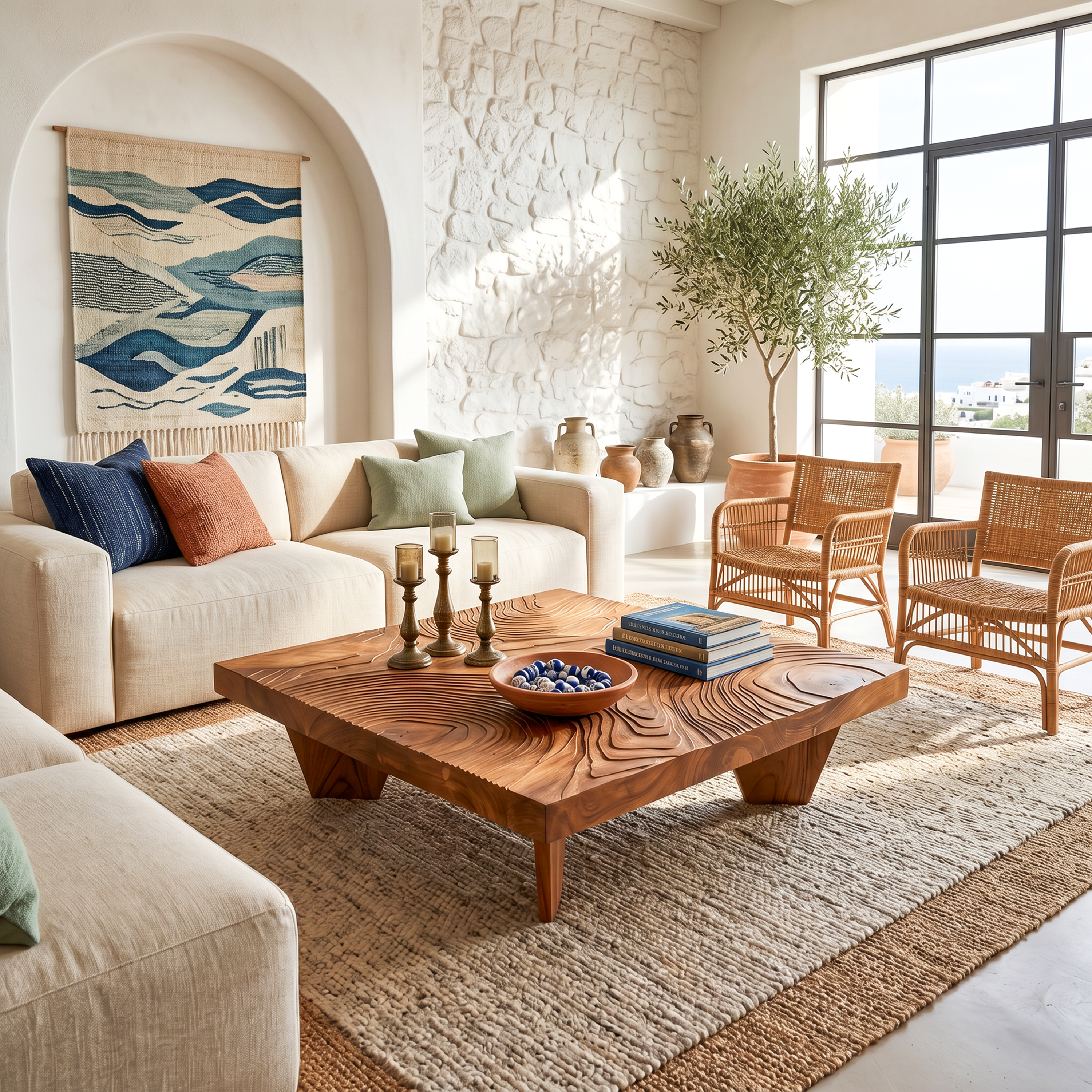 Handcrafted Live Edge Solid Wood Coffee Table For Living Room