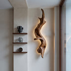 Rustic Organic Wall Lamp Sculpture For Living Room