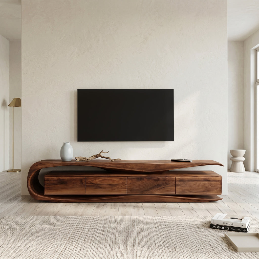 Modern Organic TV Console For Living Room Interior