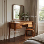 Modern Wooden Vanity Table With Drawers For Bedroom