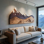 Mountain Wall Art Carving For Living Room And Nature Inspired Home