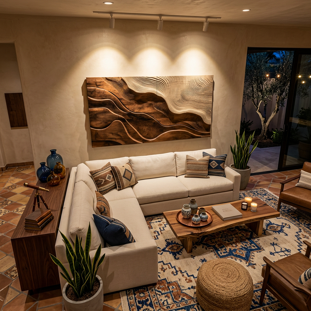 Modern Wall Art With Flowing Design For Living Room