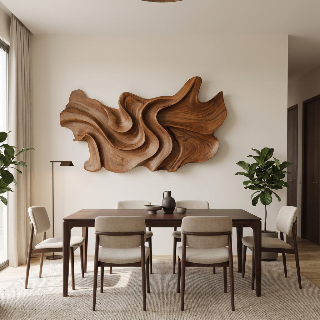 Modern Sculptural Wall Art With Abstract Design For Bedroom