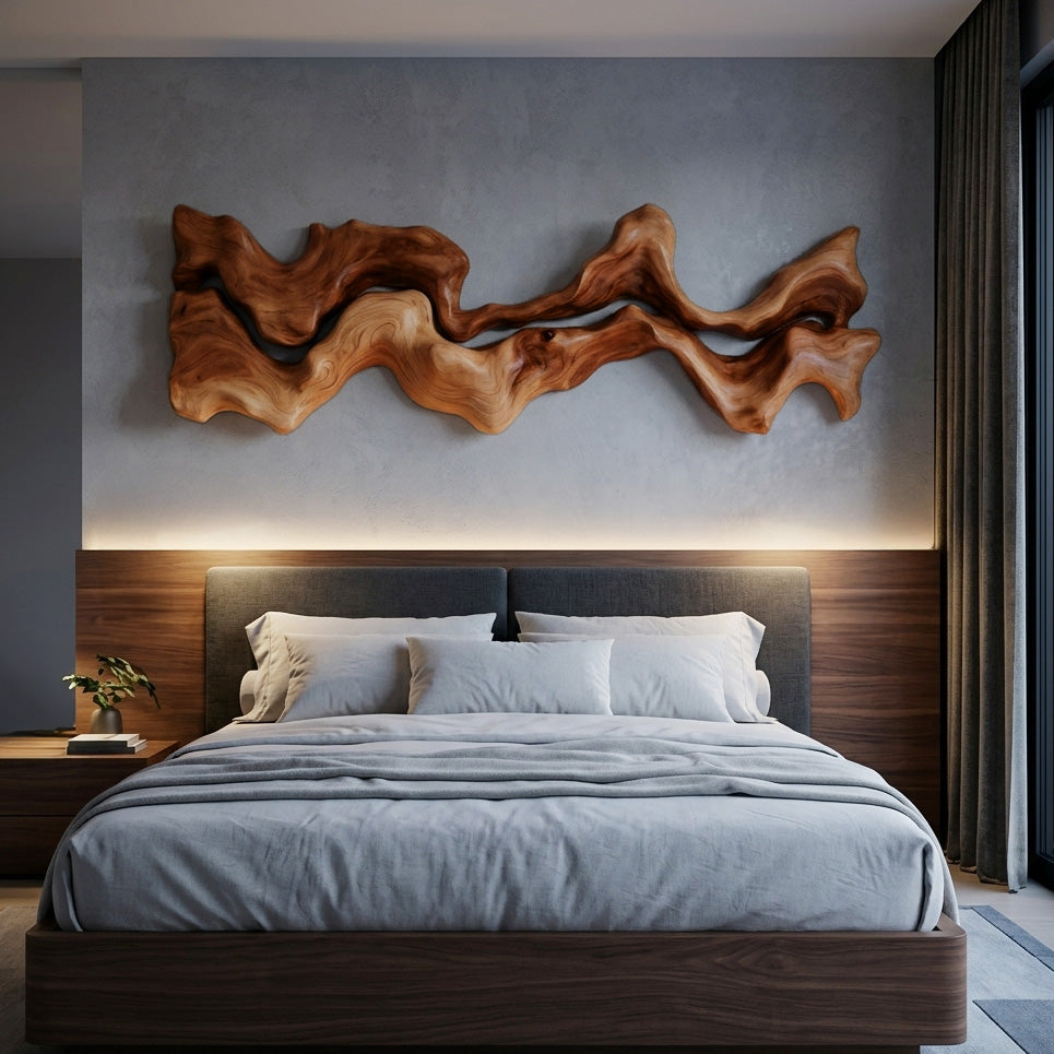 Organic Carved Wall Art Sculpture For Living Room