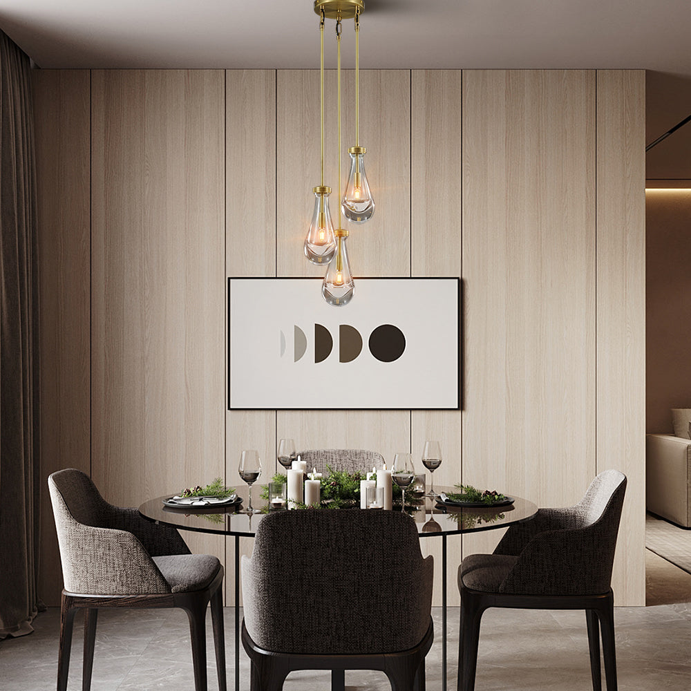 Rain Aura Glass Round Chandelier 8"