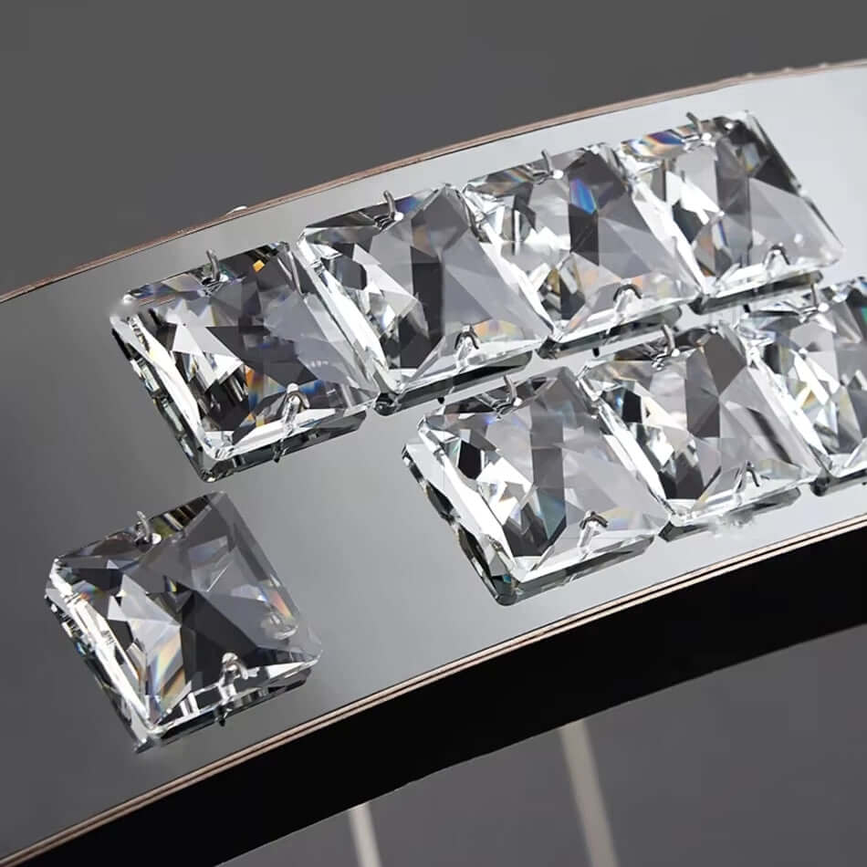 Langley crystal ring chandelier viewed from below