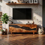 Farmhouse Solid Wood Media Console For Home Decor