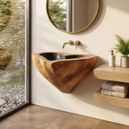 Mid Century Solid Wood Vanity Sink For Modern Bathroom Furniture Decor