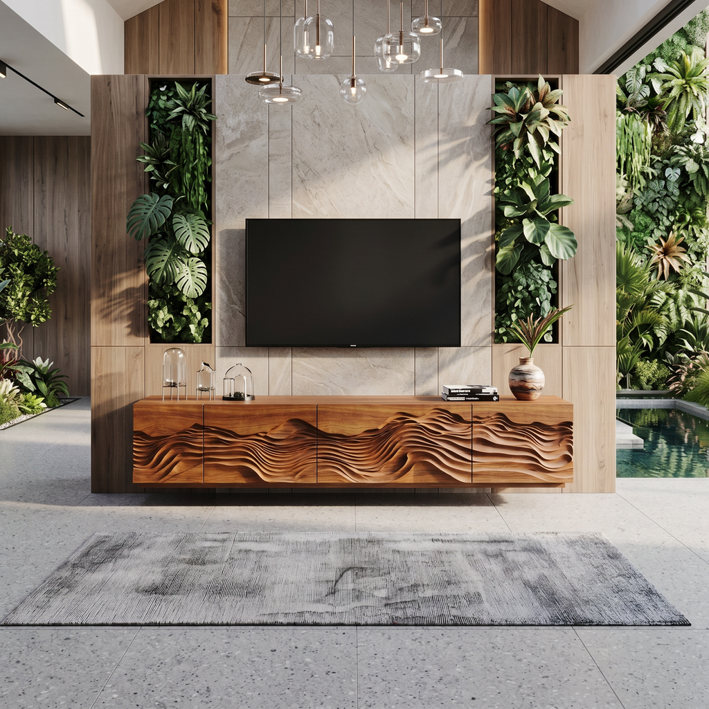 Mid Century TV Table For Living Room Design