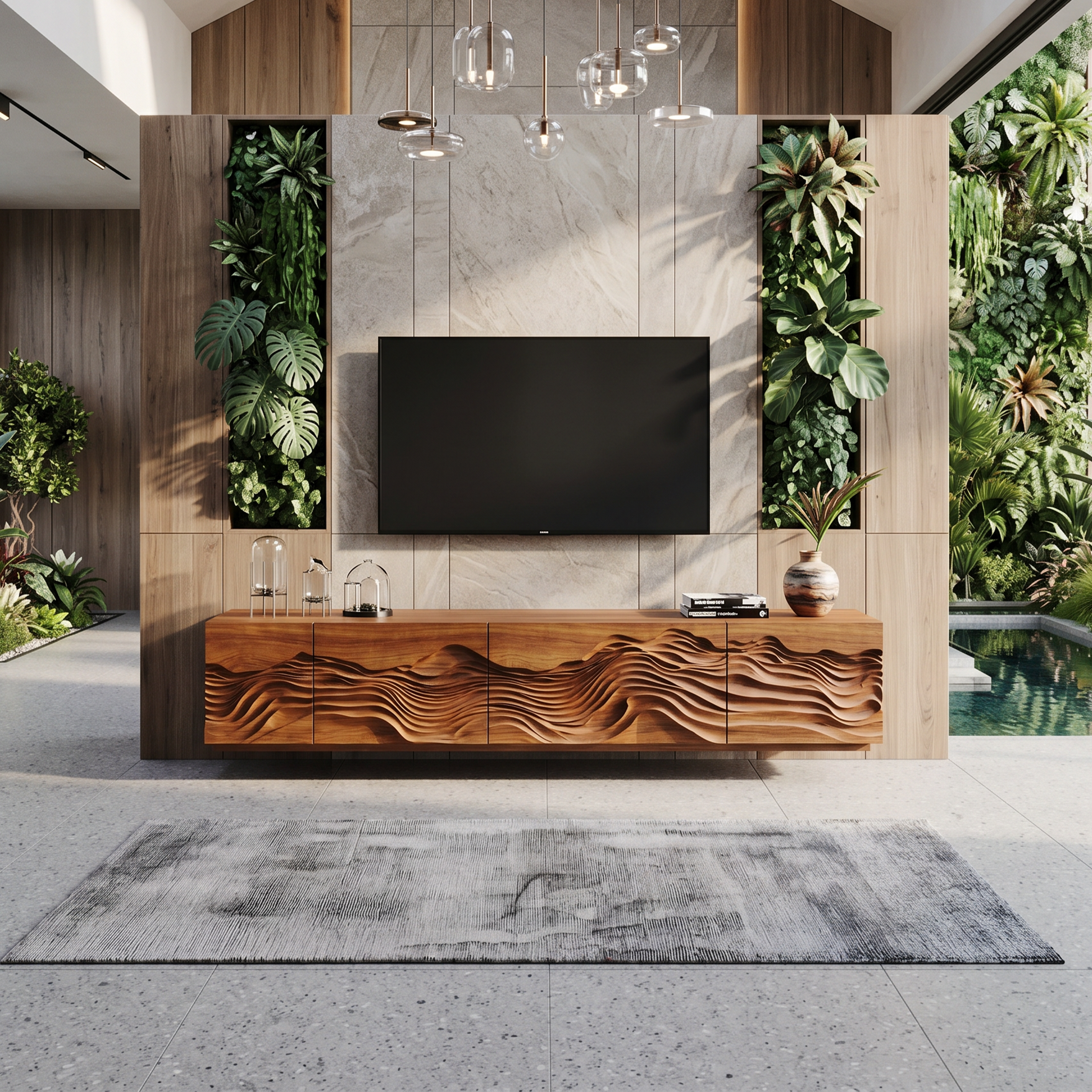Mid Century TV Table For Living Room Design