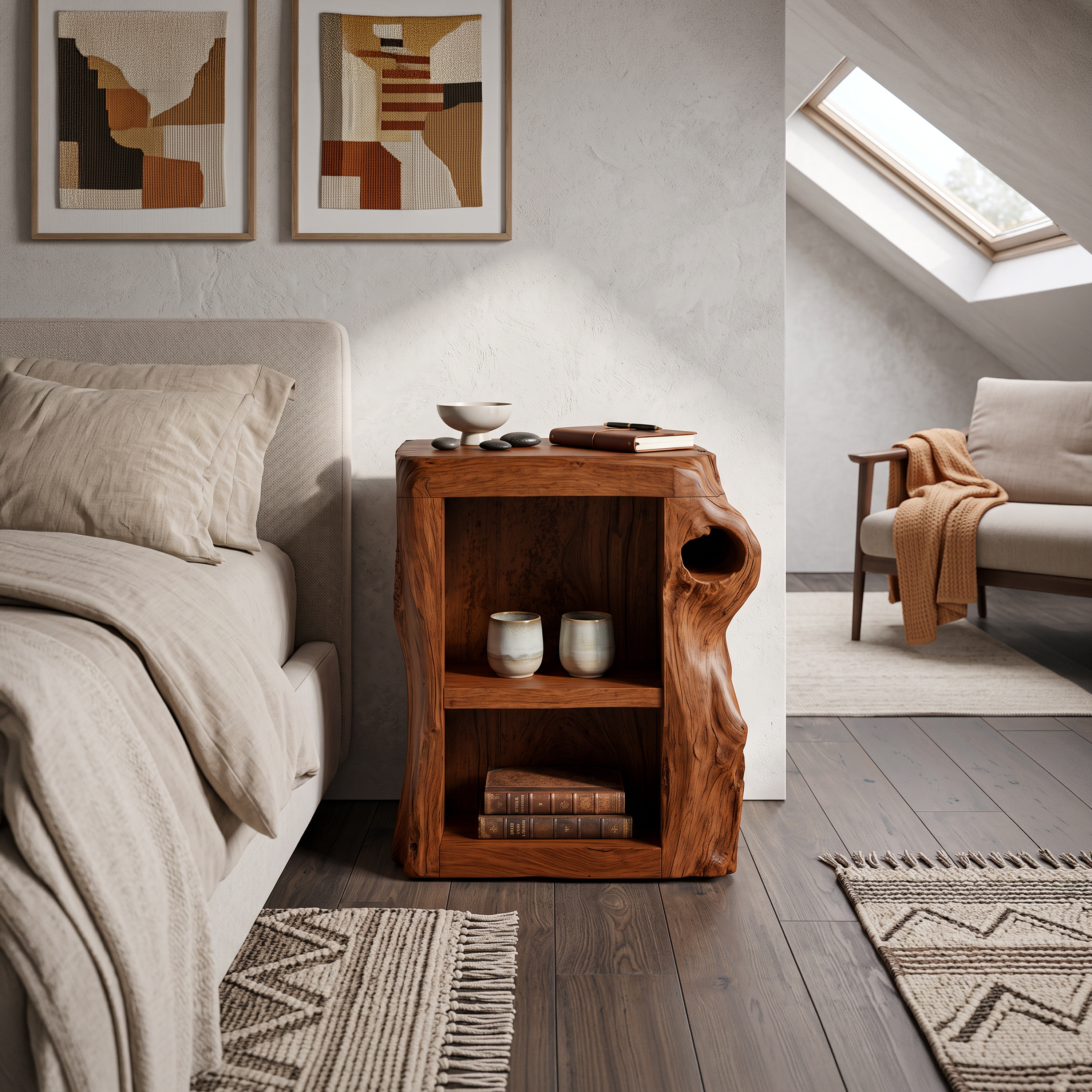 Handcrafted Live Edge Nightstand For Elegant Bedroom