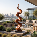 Rustic Large Wooden Sculpture For Garden