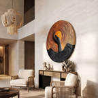 Handcrafted Solid Wood 3D Sculpture For Stylish Wall Decor