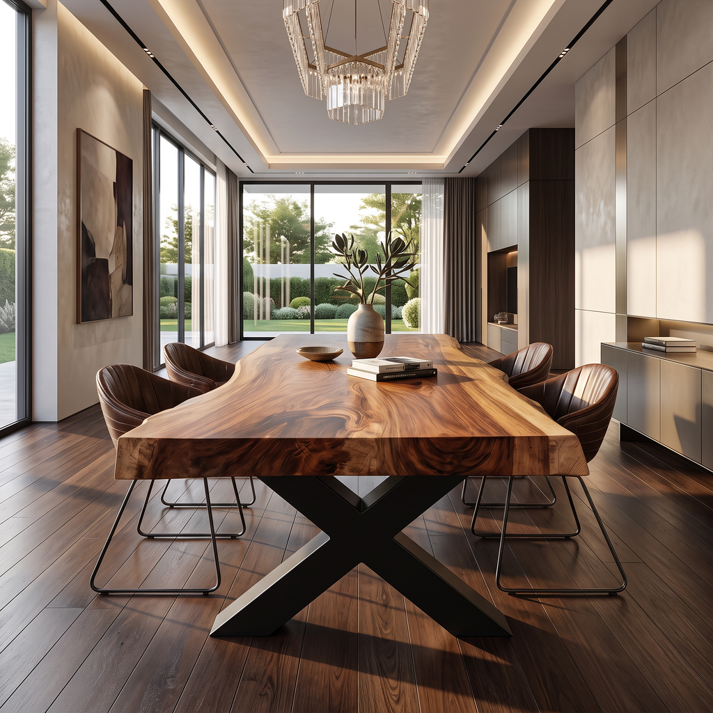 Kitchen Decor Handcrafted Live Edge Dining Table Premium