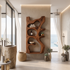 Handcrafted Sculpted Bathroom Shelf For Towels Or Storage