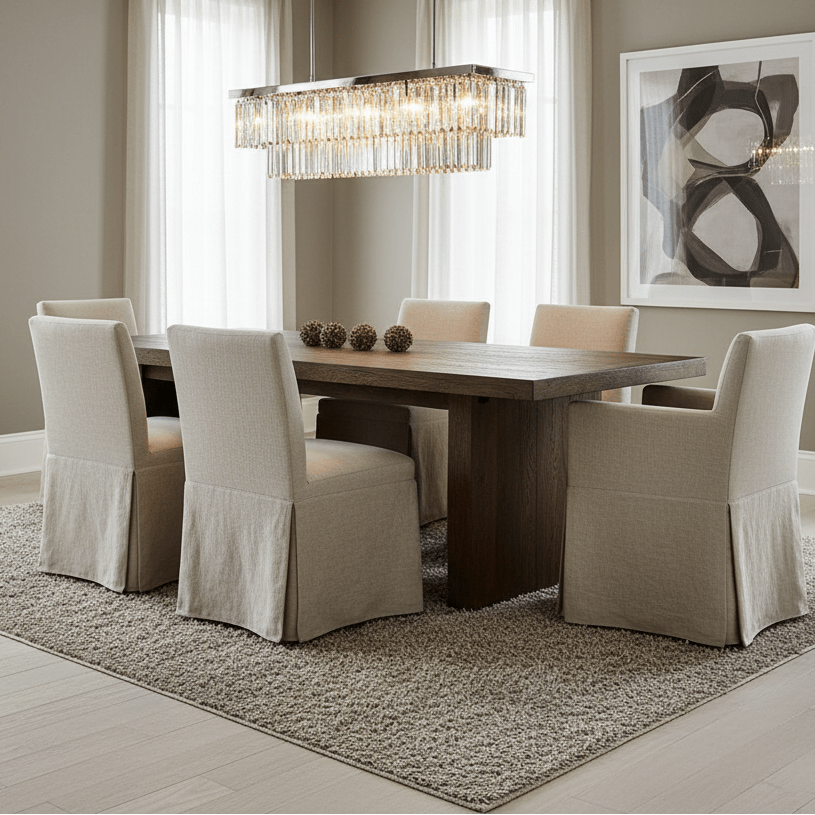 Stefano rectangular crystal dining chandelier in black