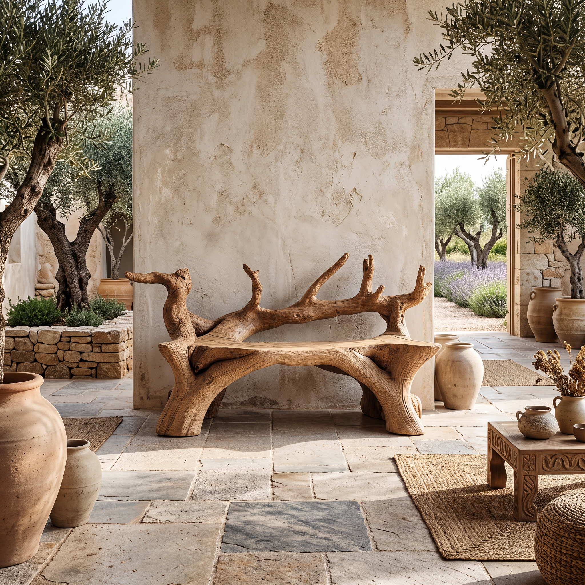 Handcrafted Wooden Bench For Custom Made Living Room Furniture