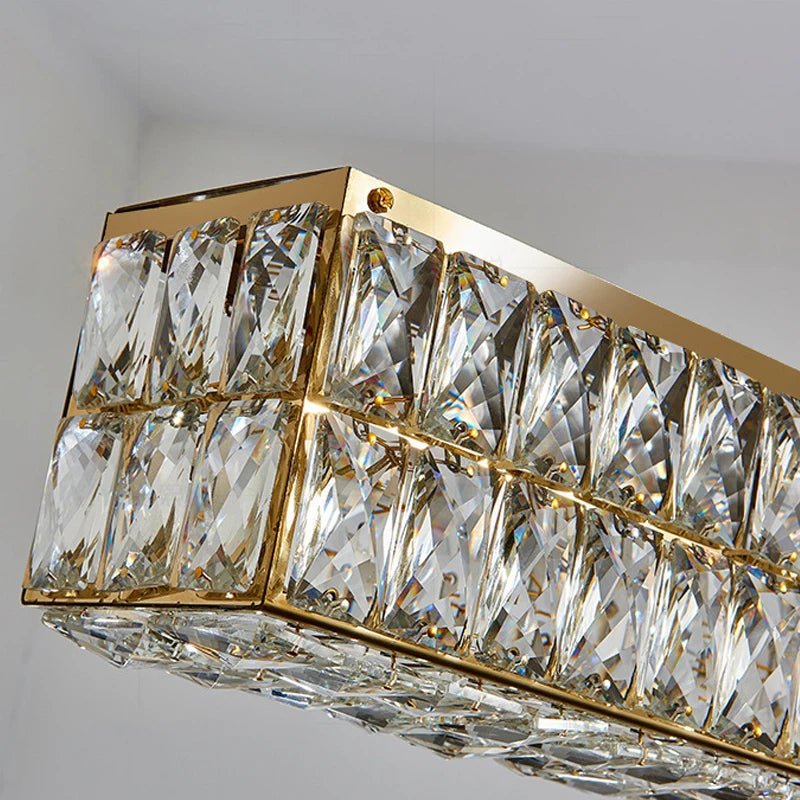 buyBacci Gold Crystal Linear Dining Chandelier - Morsale
