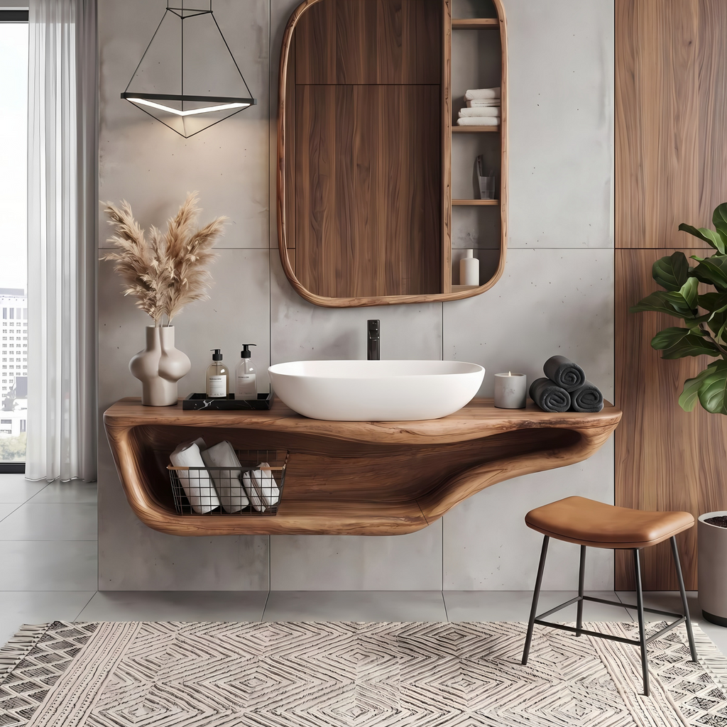 Handcrafted Live Edge Vanity For Custom Bathrooms