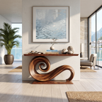 Modern Solid Wood Console Table Organic Live Edge For Entryway Design
