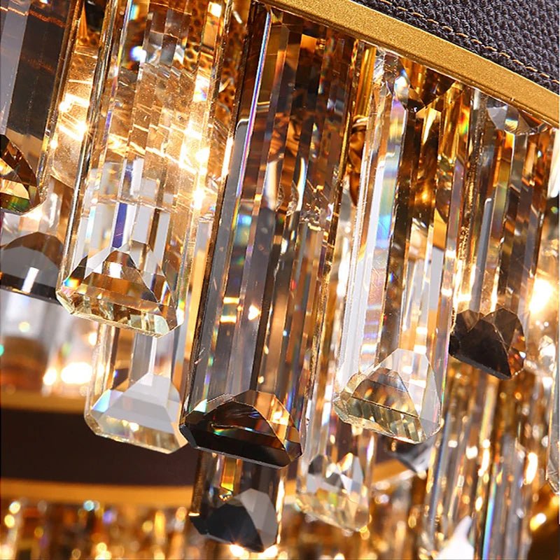 Calvi modern crystal chandelier full side profile