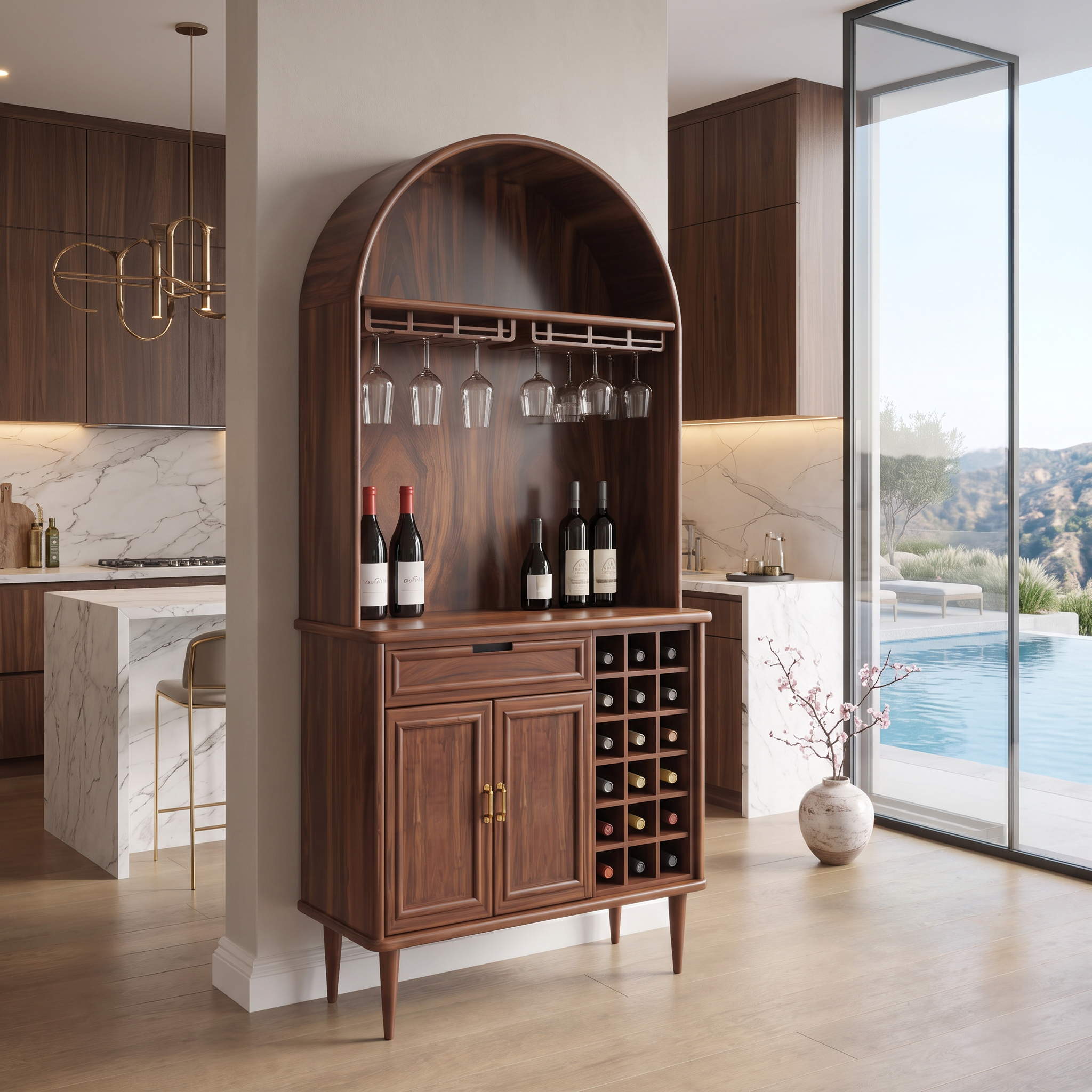 Modern Wine Cabinet With Storage For Dining Room