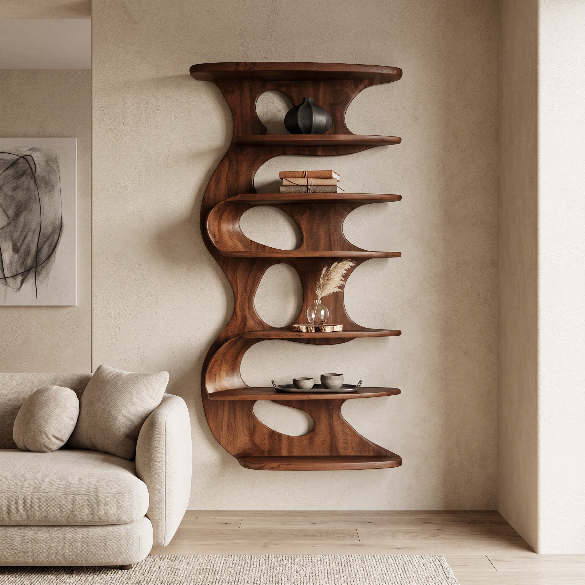 Modern Wall Mounted Bookshelf For Living Room