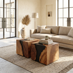 Modern Solid Wood Cube Coffee Table For Furniture Decor