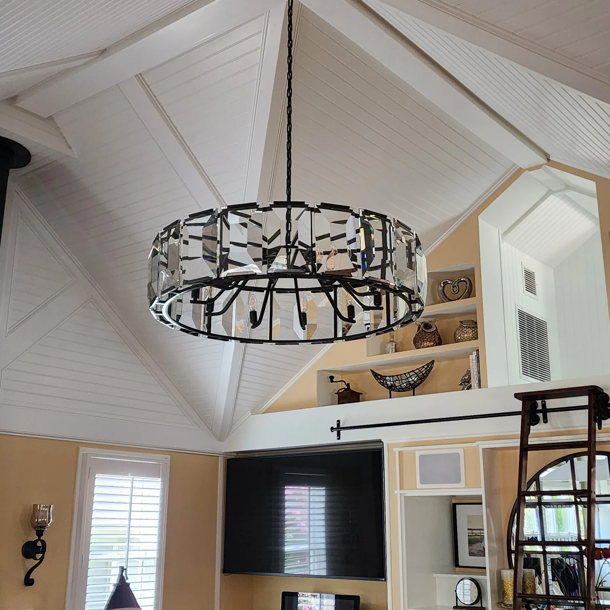 Harlow Faceted Crystal Round Chandelier 31"
