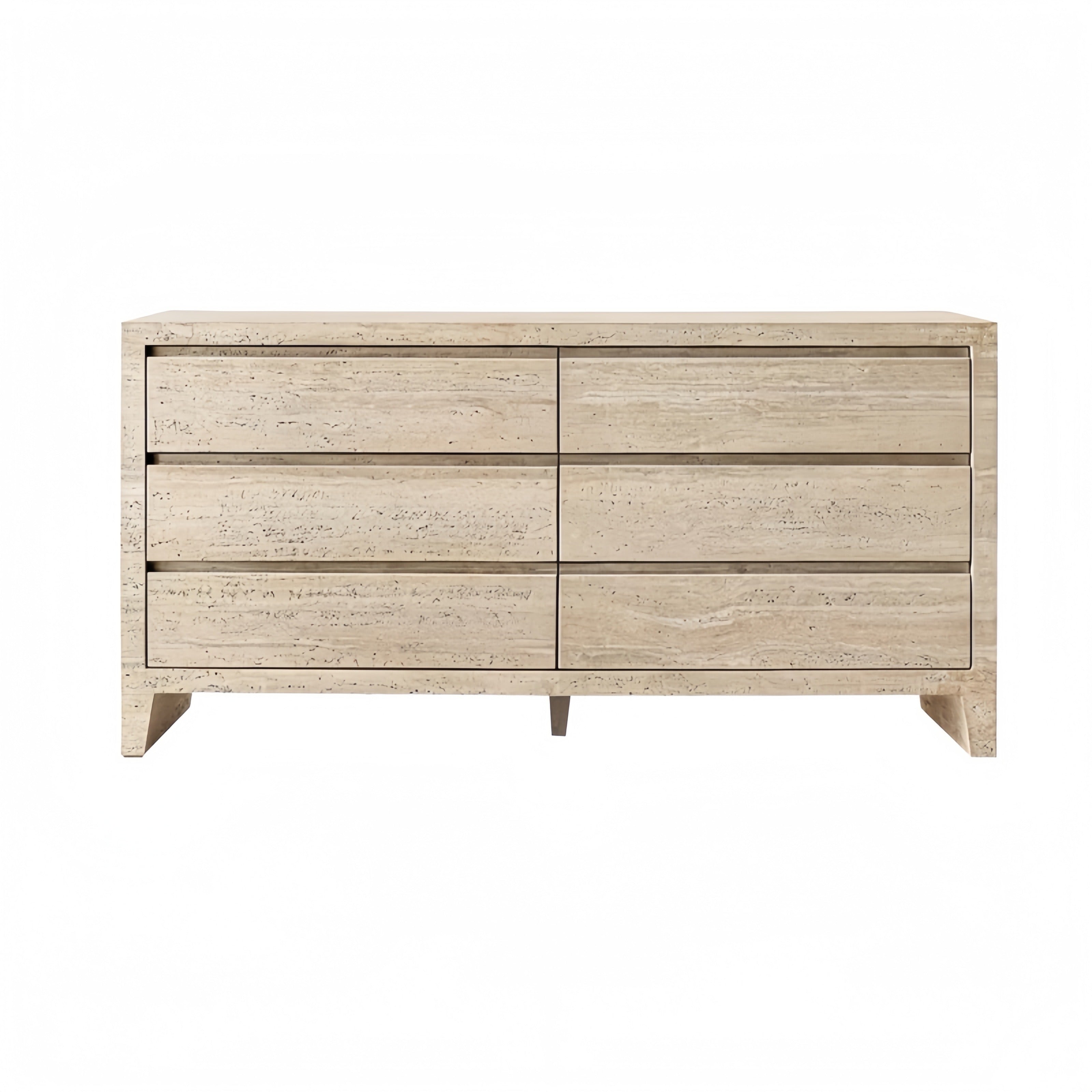 Travertine Entryway Cabinet |Travertine Sideboard | 6-Drawer Dresser |Storage Cabinet