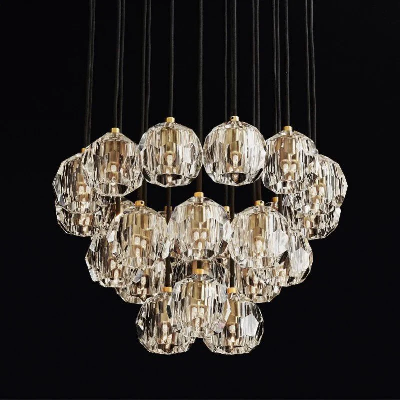 Boule De Radiant Crystal Cluster Chandelier 24"