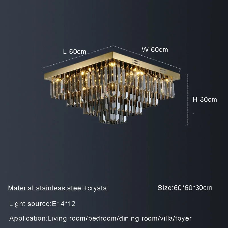 buyGio Smoke Grey Crystal Chandelier - Morsale