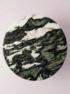 Luxury Green Forest Marble Petal Base Round Coffee Table | Sculptural Natural Stone Center Table