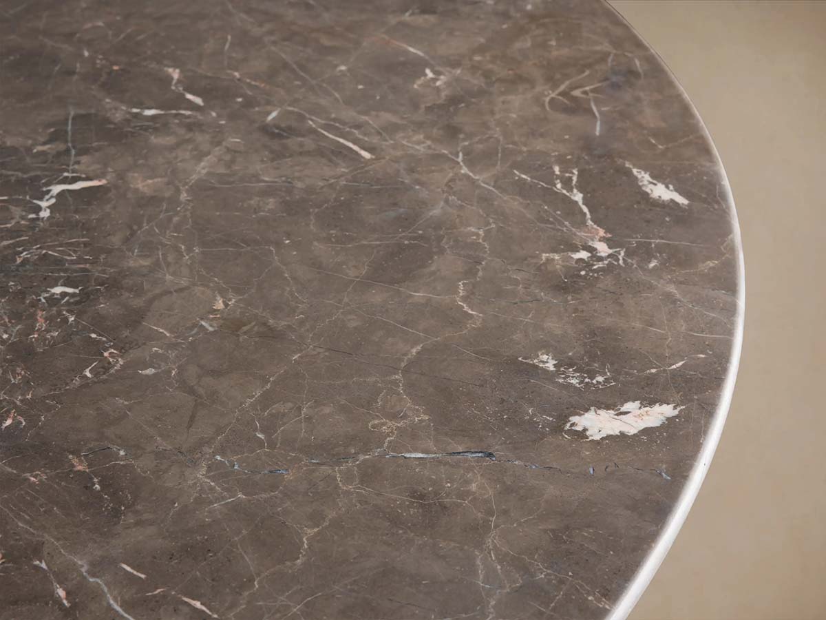 Saint Germain Carrara Marble Top Round Dining Table With Wood Rennes Base