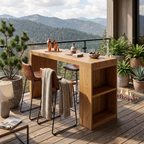 Tropical Live Edge Bar Table For Balcony Or Outdoor Patio