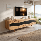Handcrafted Wooden Live Edge TV Stand For Furniture Decor
